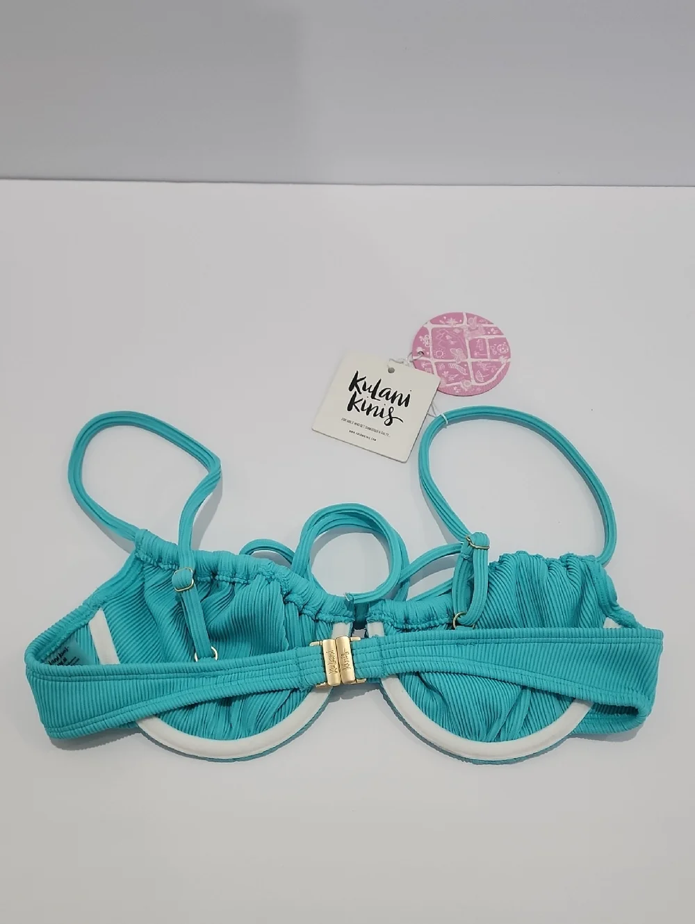 Kulani Kinis x Lexi Hidalgo Ruched Underwire Bikini Bra - Aqua
